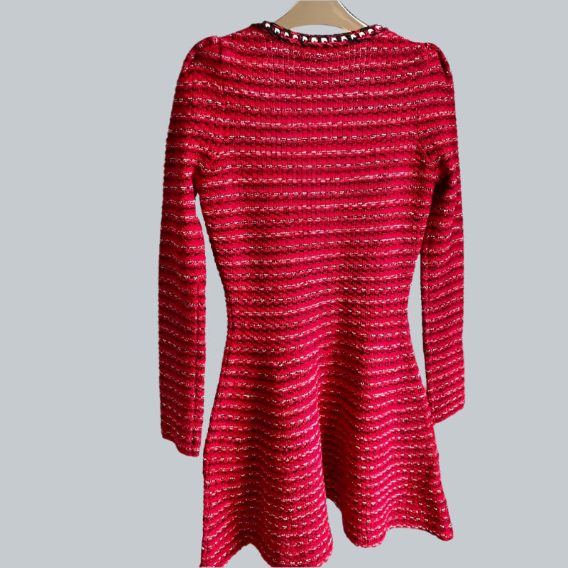 Red Knitted Mini Dress