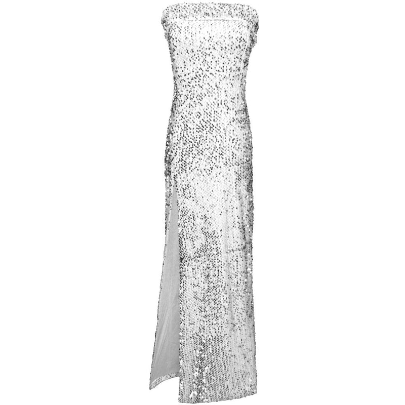 Synthetic Knit Glitter Maxi Dress - runwayfashionista.com