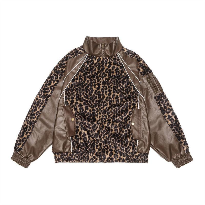 Leopard Print PU Jacket