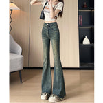 Style Double Button Flared Jeans