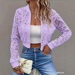 Edgy Short Lace Zipper Jacket