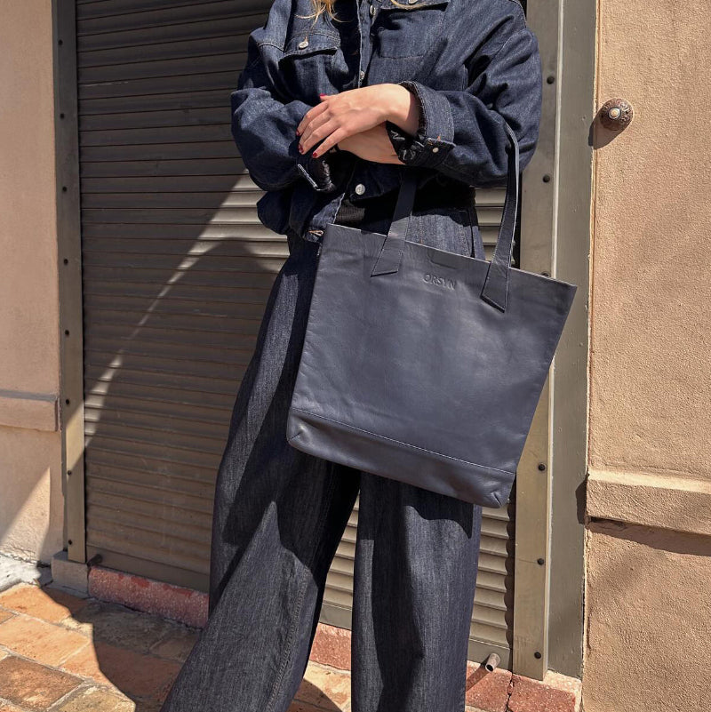 Dark Denim Oversized Jacket And Wide-Leg Pant Set