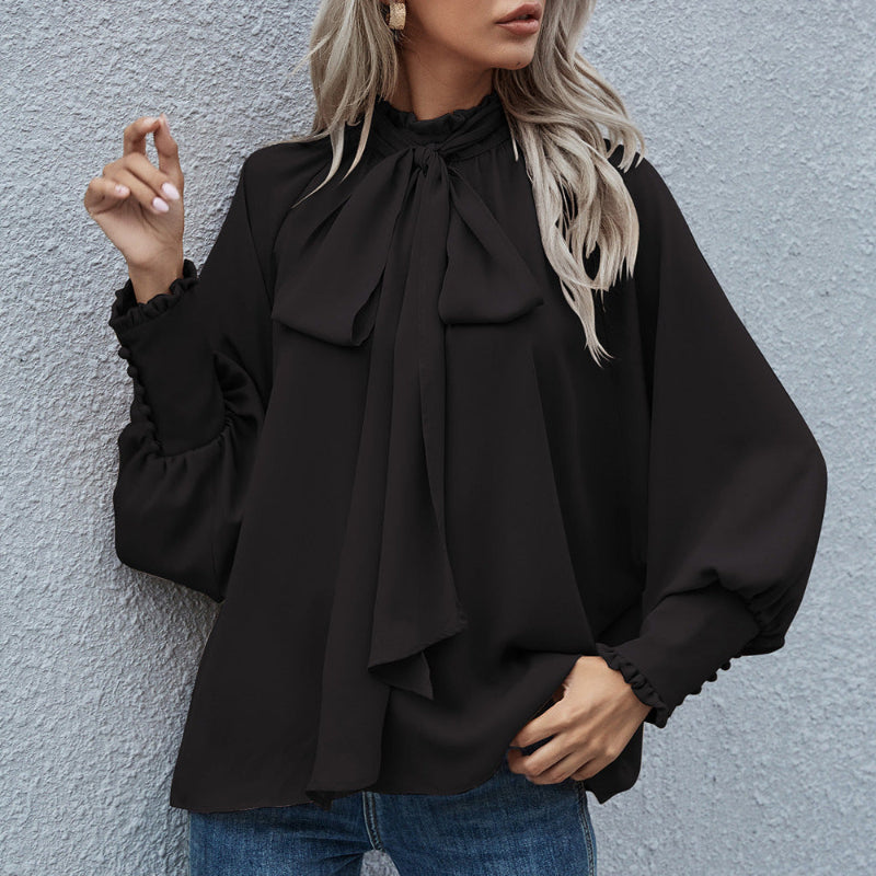 Chic Long Puff Sleeve Loose Blouse