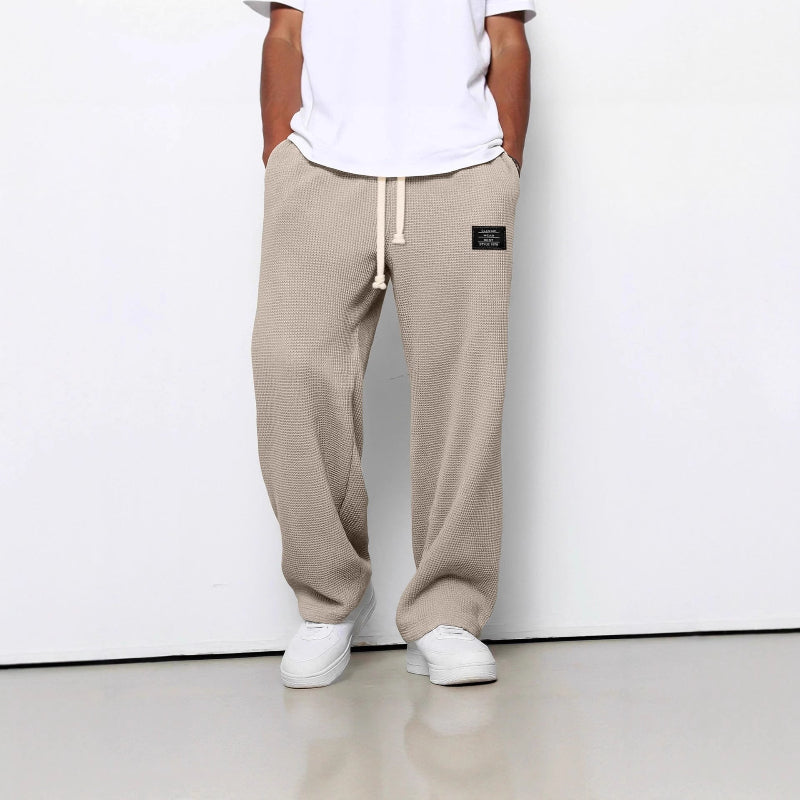 LooseDrawstring Pockets Sports Pants - khaki