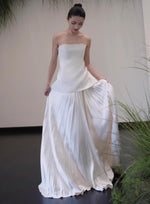 Graceful Tube Top White Engagement Gown