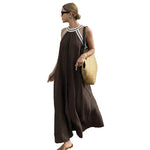 Resort-style Flared Halter Neck Maxi Dress