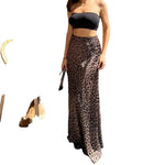 Leopard Print Mermaid Maxi Skirt