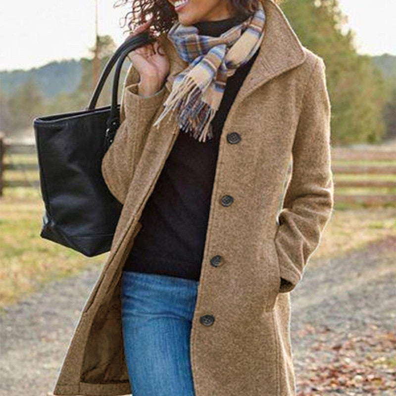 Single-breasted Lapel Coat