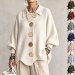 Collared Knit Sweater with Statement Buttons