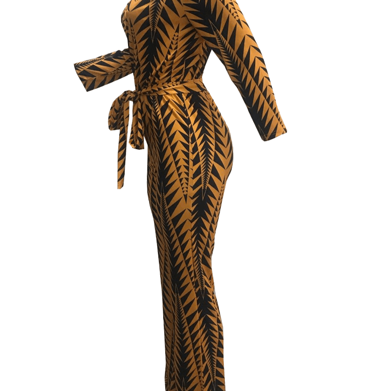V neck long sleeve jumpsuit - runwayashionista.com