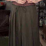 Military Green High Waist Wide-Leg Draped Pants