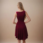 High-Low Round Neck Sleeveless Mini Dress