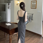 French Chic: Grey One-Shoulder Midi