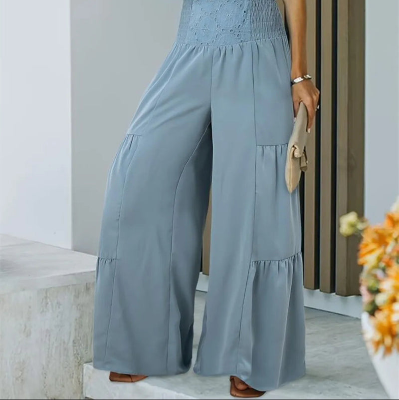 Smocked High Waist Pants -runwayfashionista.com