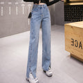 Straight Slit Jeans - runwayfashionista.com