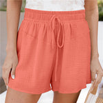 Loose Double Wrinkled Casual Mid-Length Shorts
