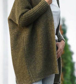 Oversized Bat Sleeve Hooded Cardigan