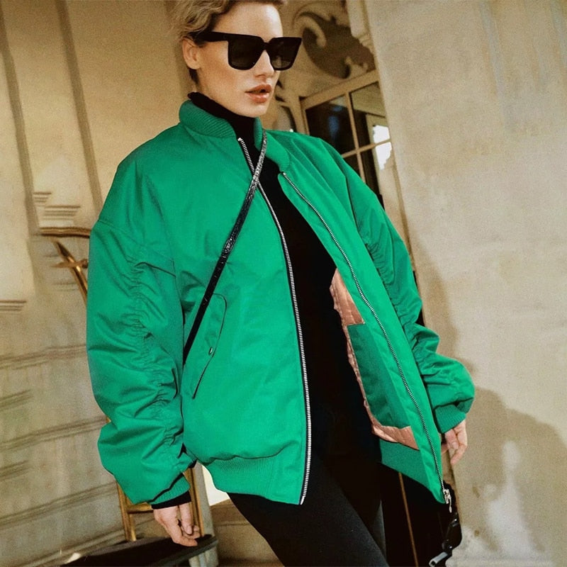 Y2K Oversized Long Sleeve Hoodie - green