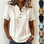 Striped Short-Sleeve Shirts - white