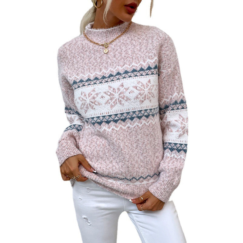 Half Turtleneck Sweater - apricot