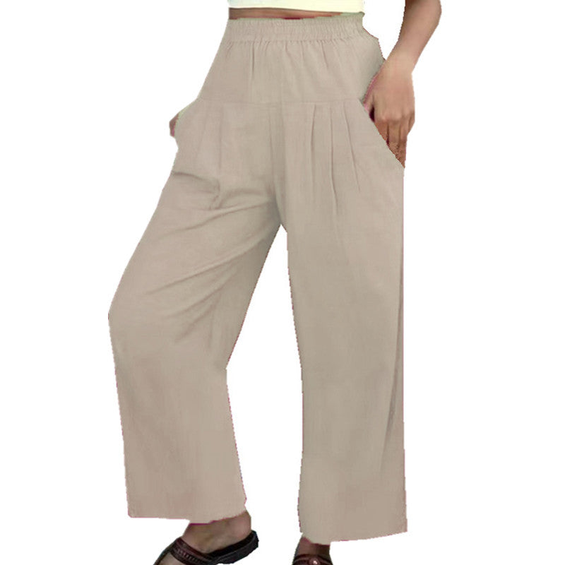 High-Waist Casual Wide-Leg Pants