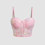 Bra Set Ultra-thin Mesh Fishbone Steel Ring Gathered Embroidered Underwear