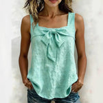 Square-Neck Tank Top - light blue