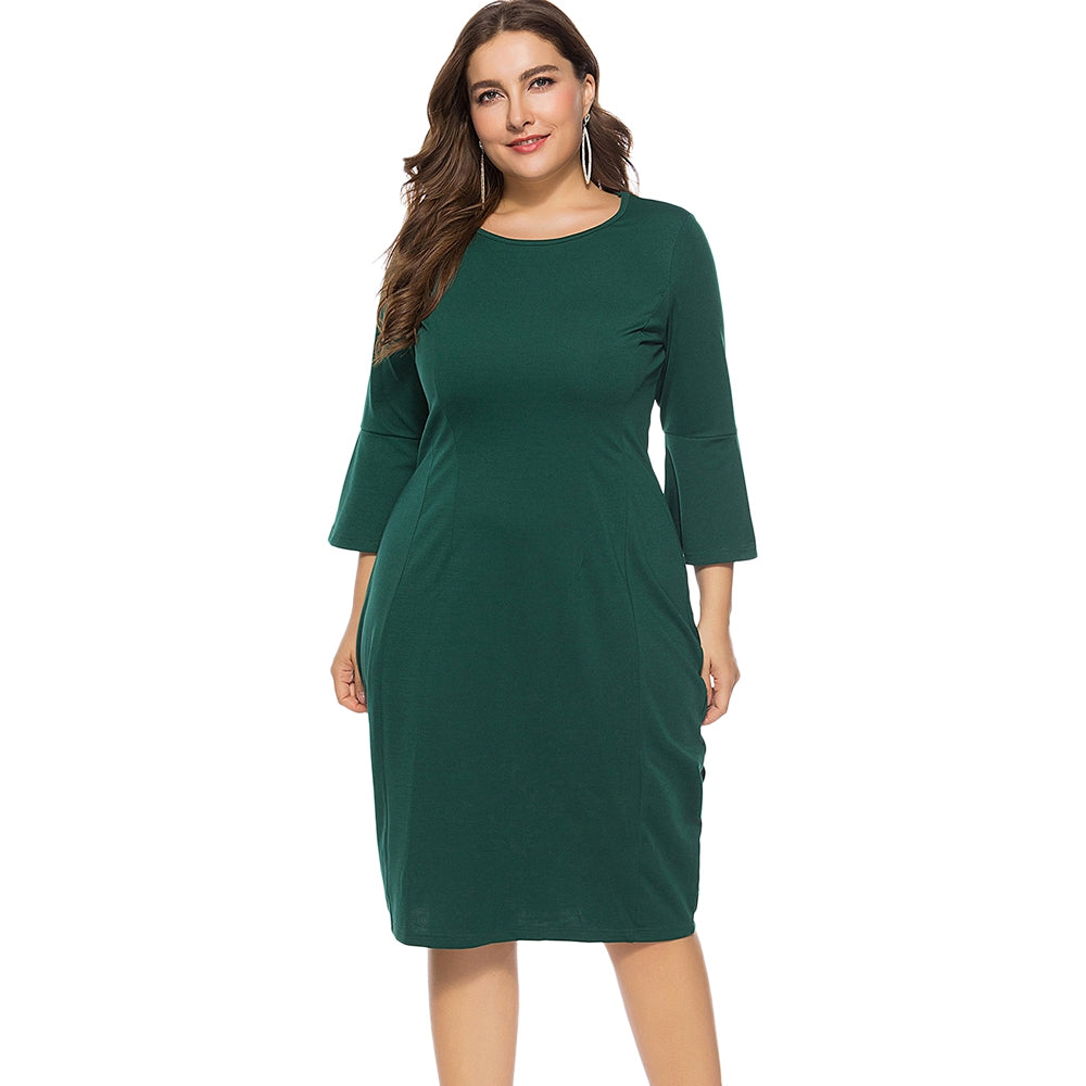 The Power Sleeve: Plus Size Bell Sleeve Sheath Dress