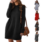 Long Sleeve Crew Neck Sweater Dress