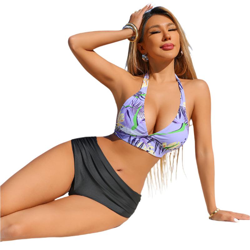 Lace up high waisted bikini