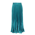 Glossy pleated long skirt