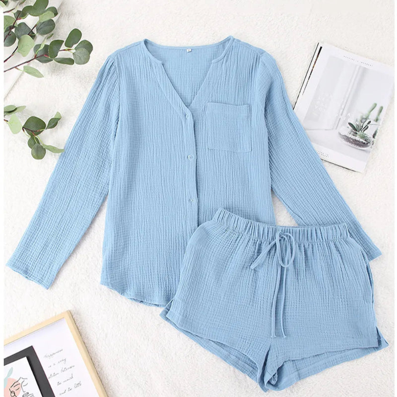 Summer Pajamas Made of Pure Cotton Gauze - runwayfashionista.com