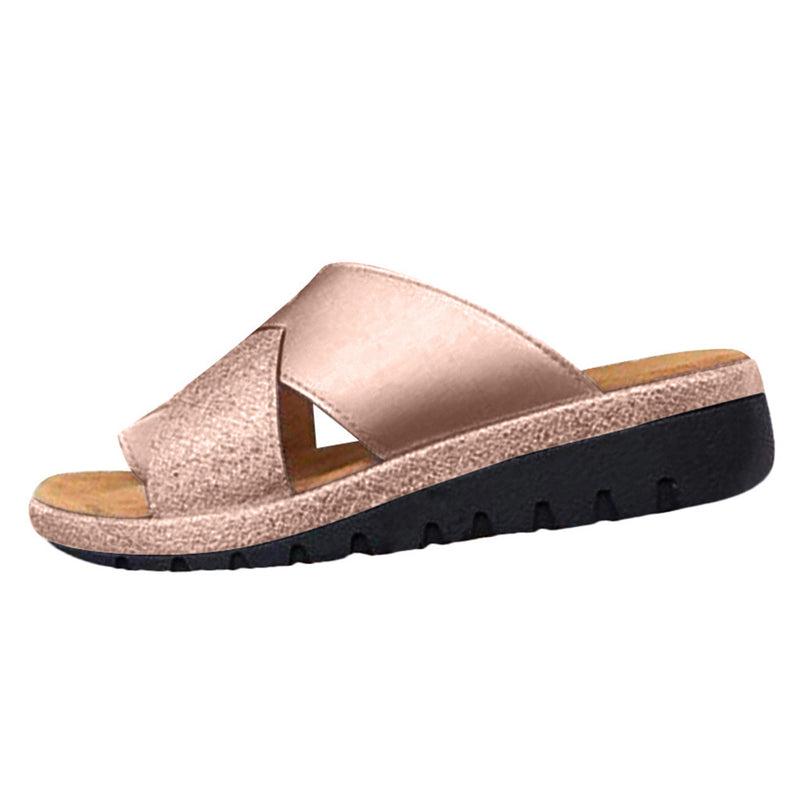 Solid Color Slip-On Sandals - runwayfashionista.com