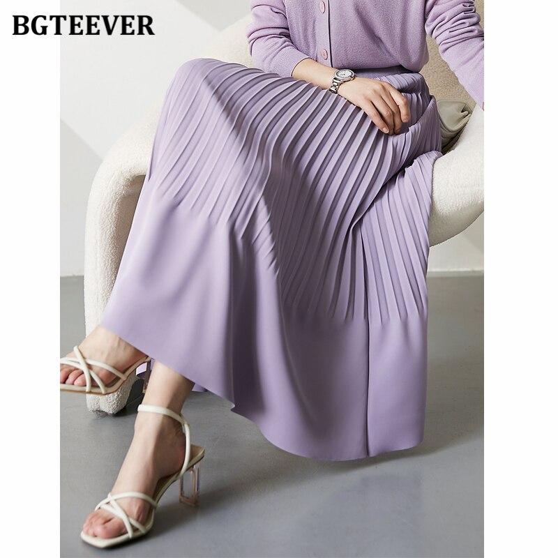 Stylish High Waist Female Pleated Skirts - runwayfashionista.com