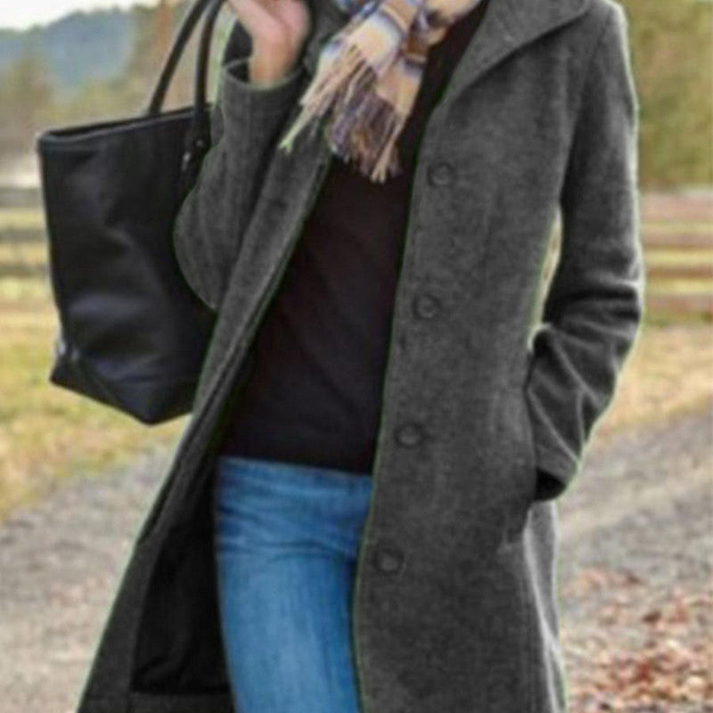 Single-breasted Lapel Coat