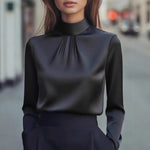 Elegant Pleated Long-Sleeve Shirt