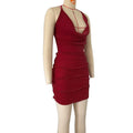 Sexy Hanging Neck Backless Slim Fit Party Dress
