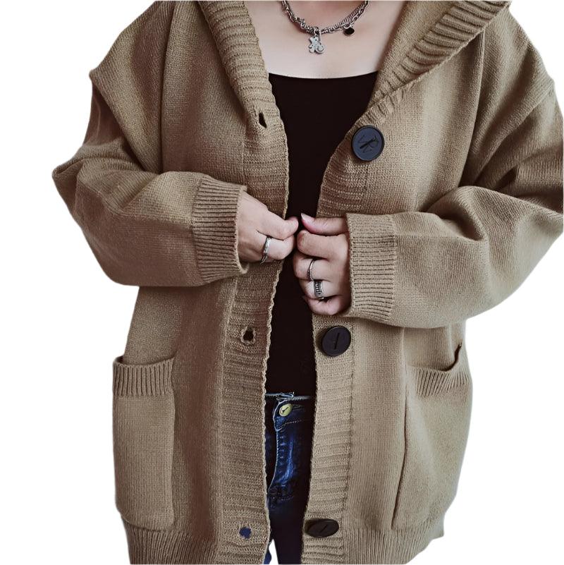 V-neck knitted cardigan - runwayfashionista.com