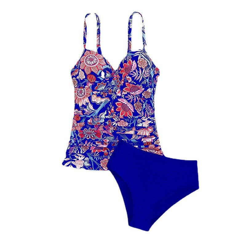 Slim Fit High Waist Printed Swimsuit - runwayfashionista.com