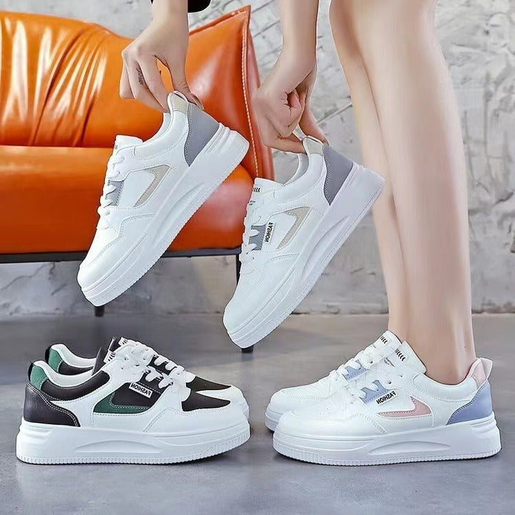 Trendy Basic Little White Sport Shoes - runwayfashionista.com