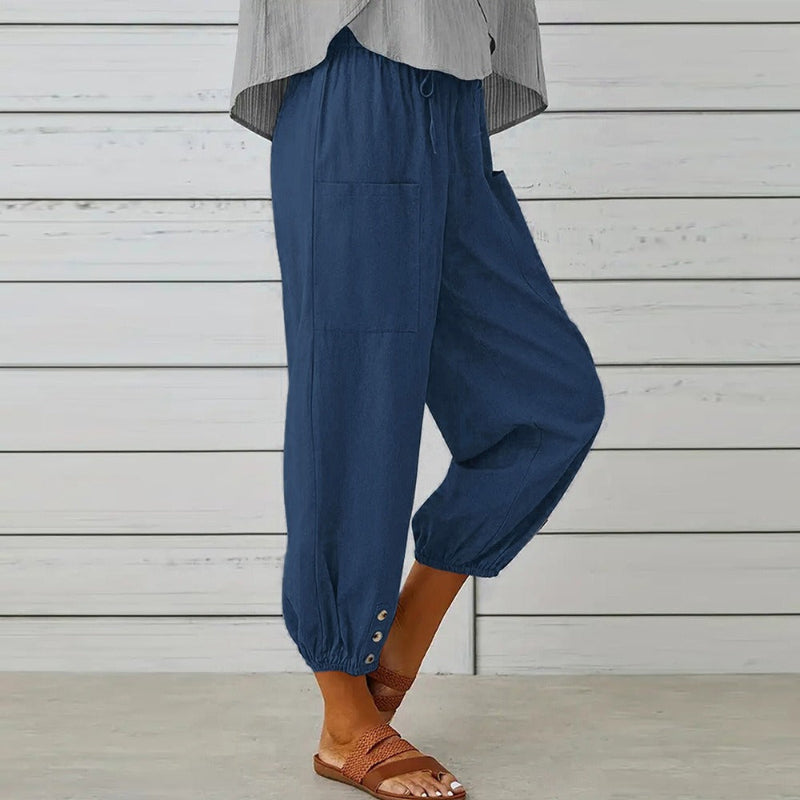 Effortless Chic: The Loose-Fitting High-Waist Nine-Point Wide-Leg Pants You'll Love!