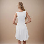 High-Low Round Neck Sleeveless Mini Dress