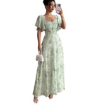 Elegant Slim Midi Dresses - light green