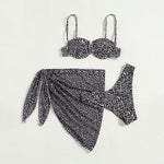 Three-Piece Floral Bikini & Beach Skirt Set