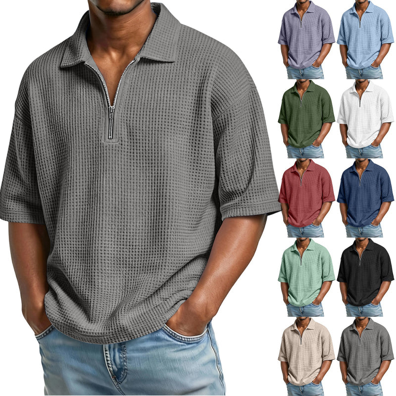 Waffle-Weave Short-Sleeved Shirts - runwayfashionista.com
