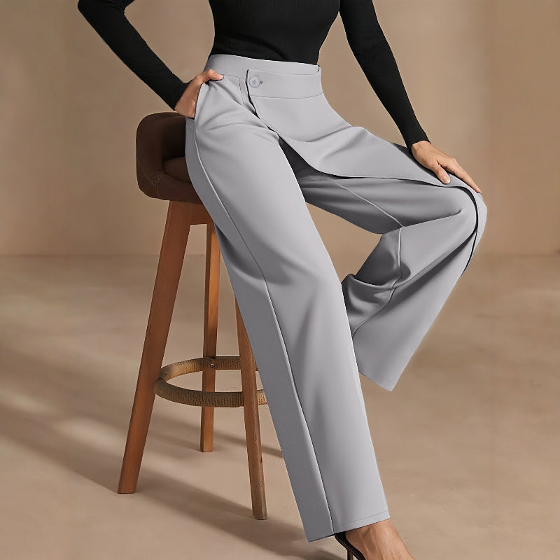 Chic Asymmetrical Suit-Style Pants