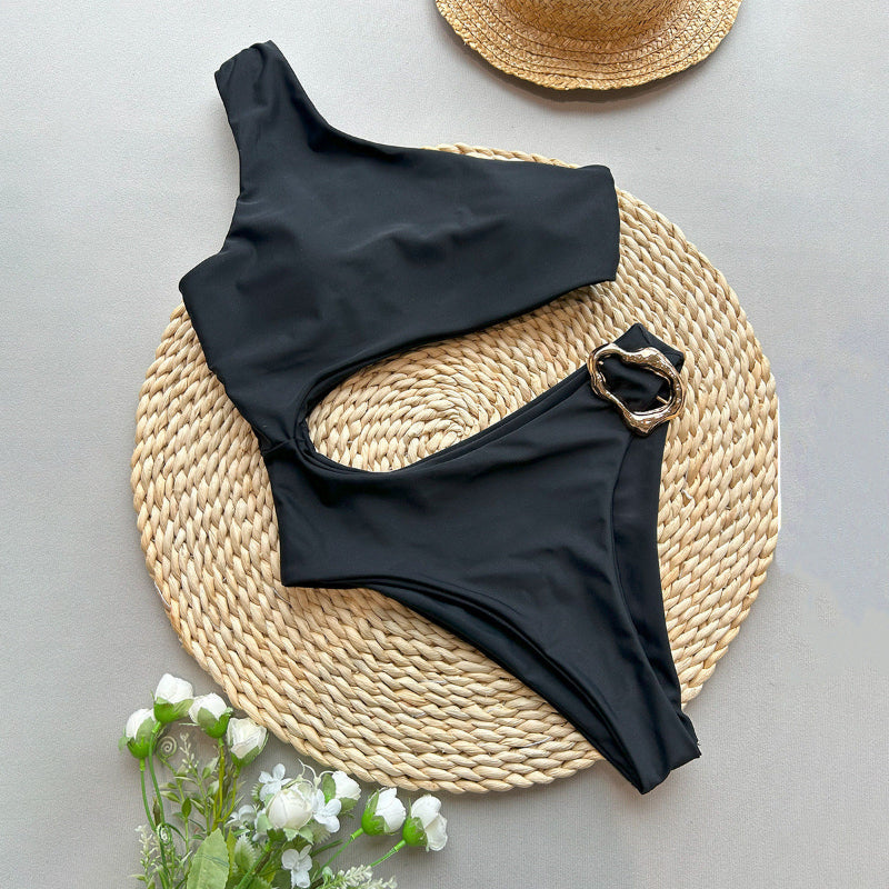 One-Piece Single Shoulder Swimwear