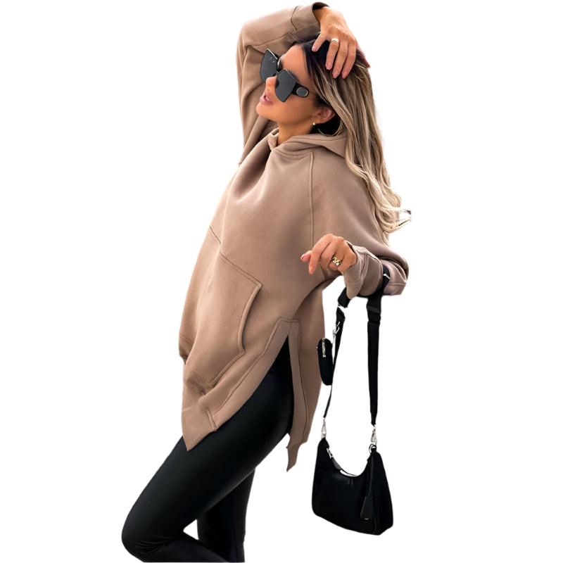Pocket Style Slit Pullover Hoodie