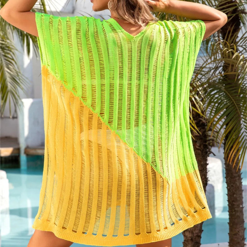 Patchwork Hollow Bikini Beach Cover Up
