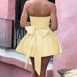 Elegant Butterfly Knot Wrap Chest Dress